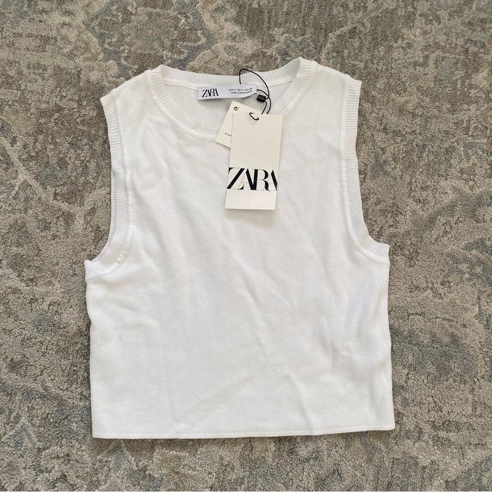 Zara white crop top